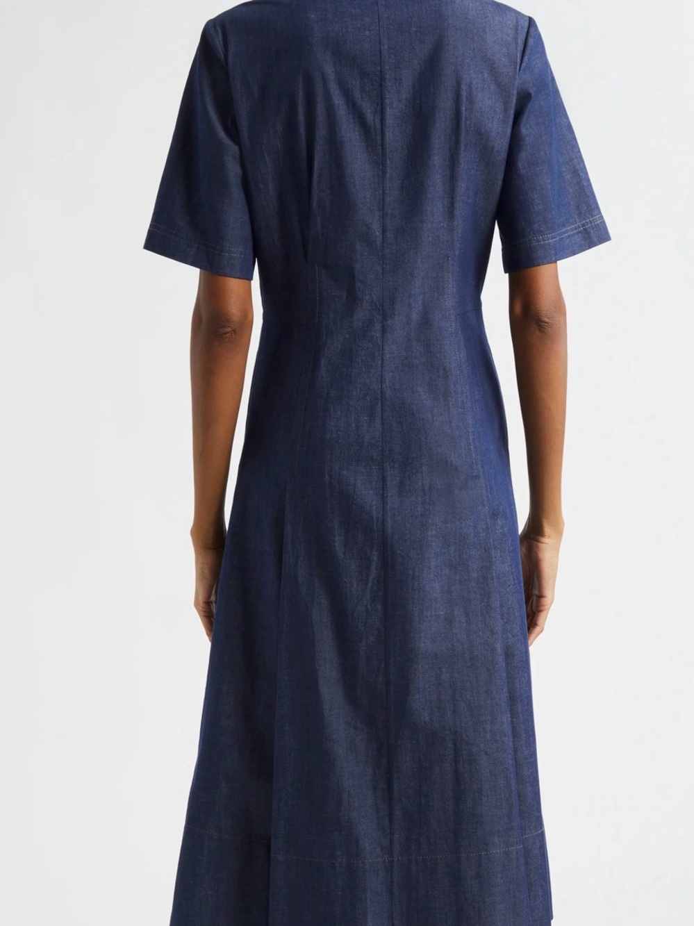 Vince Fit & Flare Denim Shirtdress Deep Indigo Size M - Picture 2 of 9